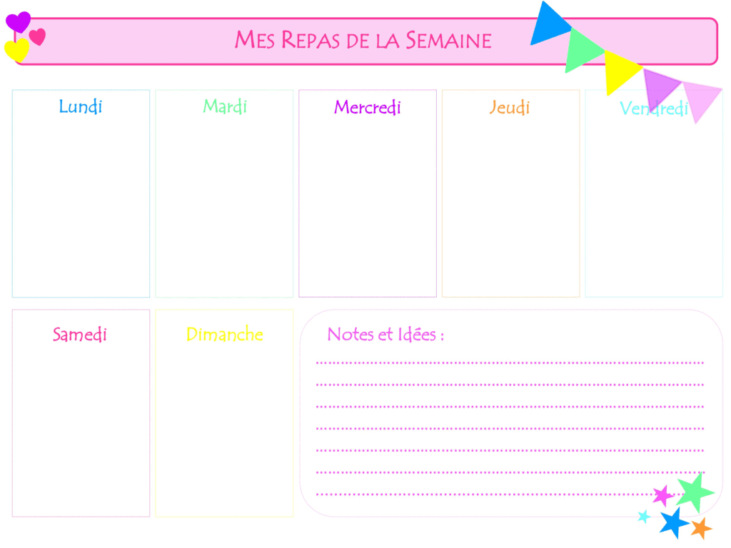 Planning des Repas Semaine